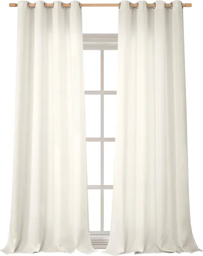 Miniatura 10 de BGment Cortinas de Lino Beige de 63 Pulgadas de Largo 2 Paneles - Tratamientos para Ventanas con Textura de Arpillera Filtrantes de Luz Cortinas
