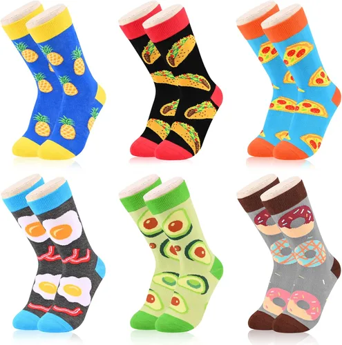 Calcetines para niños y niñas, paquete de 4 a 6 unidades + caja de regalo, novedosos calcetines de pantorrilla coloridos para niños de 2 a 12 años