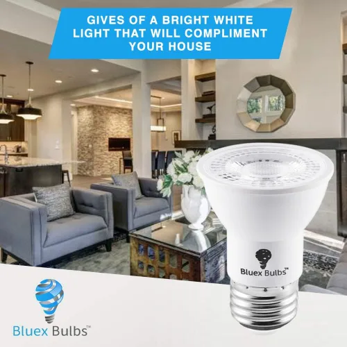 Miniatura 4 de Paquete de 6 bombillas LED PAR16 de cuello largo, 7 W, equivalente a 75 vatios, 500 lúmenes, E26, 4000 K, blanco frío, regulable, brillante