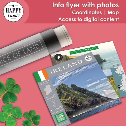 Miniatura 5 de happylandgifts Real Piece of Land - Irlanda Regalo inusual para familiares y amigos Certificado personalizado de propietario de tierras