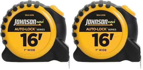 Miniatura 6 de Johnson Level & Tool 1804-0025 Cinta de alimentación con bloqueo automático, 25 pies, negro/amarillo, 1 cinta