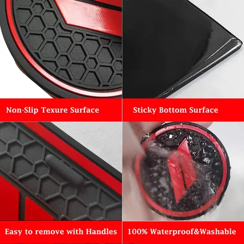 Miniatura 5 de Auprite Alfombrillas antipolvo para accesorios Dodge Challenger 2015 2016 2017 2018 2019 2020 2021 2022 2023, se adapta a la medida forros de Rojo