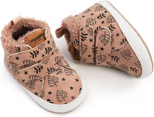 Miniatura 6 de QWZban Zapatos de bebé para niños y niñas, zapatillas de deporte con suela de goma antideslizante, para cuna de bebé, zapatos de vestir