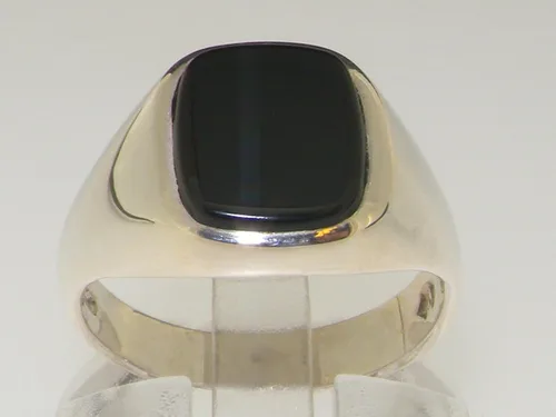 Miniatura 2 de Anillo de plata de ley 925 maciza de ónix natural para hombre, talla 6 a 13