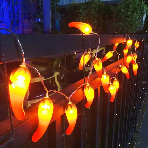 Miniatura 2 de 9.8 ft 20 LED Red Chili String Light Pepper Fairy Lights USB Powered Lámpara para fiesta de Navidad Decoración del hogar (2 modos USB)