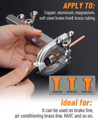 Miniatura 6 de Kit de línea de freno con revestimiento de cobre 3/16 de 25 pies (incluye 16 accesorios y 4 uniones de línea de freno) + kit de herramientas