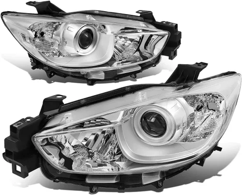Miniatura 7 de DNA MOTORING Par de lámparas de repuesto para faros delanteros estilo fábrica compatible con 13-16 MAZDA CX-5, HL-OH-MCX513-BK-CL1