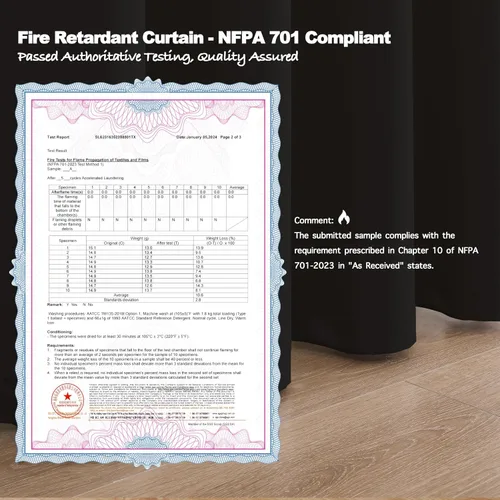 Miniatura 3 de Inherent Fire Retardant Blackout Curtains, Grommet Top, NFPA 701 Certified Flame Resistant Drape, FR Window Curtains for Classroom, 2 Panels, Black