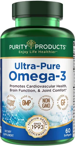Purity Products - Ultra Pure Omega 3,60 cápsulas blandas, Azul