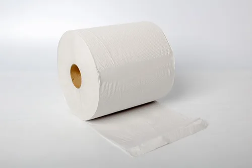 Miniatura 5 de Karat Rollos de toallas de papel comerciales, absorbentes y resistentes para zonas de alto tráfico, color blanco (paquete de 6)