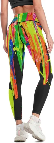 Miniatura 5 de Rainbow Watercolor Workout Leggings for Women High Waisted Tummy Control Yoga Pants