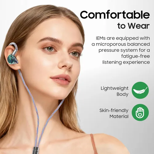 Miniatura 5 de HiFiGo IEMs Juzear x Z revisa Defiant in Ear Monitor, 1DD +3BA Hybrid Drivers Earphone, HiFi Wired Gaming IEM Auriculares con cable desmontable