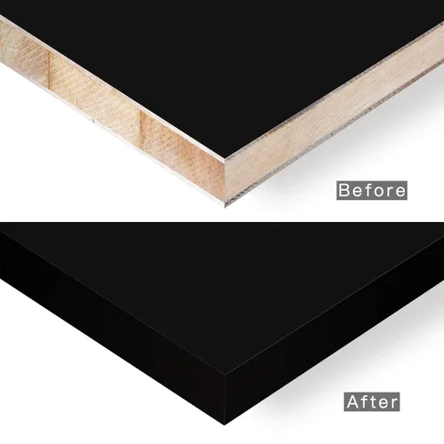 Miniatura 3 de Bandas de borde de PVC negro, rollo de 1 1/2 "x 10 pies - Borde flexible pre-pegado