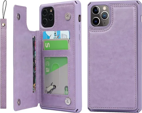 Miniatura 23 de Cavor Funda para iPhone 11 Pro Max con tarjetero, cartera con tarjetero y tarjetero para tarjetas de crédito para iPhone11ProMax