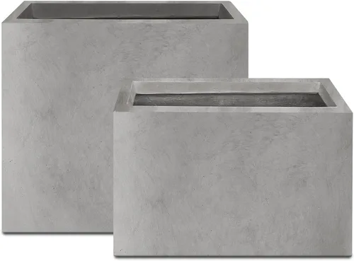 Miniatura 28 de Kante Macetero rectangular de hormigón de 23.2 pulgadas de largo, macetas grandes para interiores y exteriores con orificio de drenaje y tapón