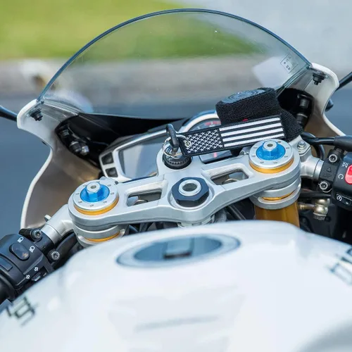 Miniatura 5 de Llavero de bandera con llavero, EDC para motocicletas, scooters, coches y regalos
