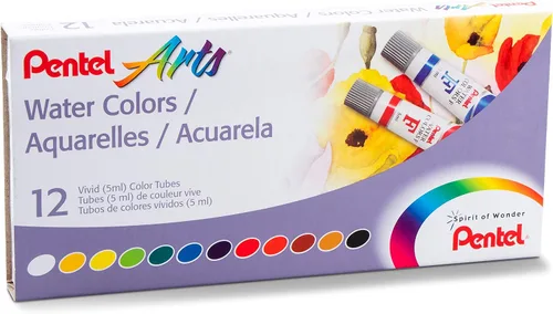 Miniatura 2 de Acuarelas Pentel Arts, surtidas, tubos de 5ml, juego de 12 colores (WFRS-12)