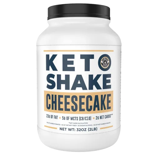 Cheesecake Keto - Batido de reemplazo de comida [2 libras] – Mezcla de polvo de proteína baja en carbohidratos, alta en grasa con MCT, péptidos de