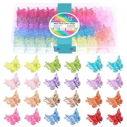 Miniatura 11 de Hoyols Pinzas de mariposa para adolescentes y adultos, accesorios de mariposas de los años 90 para mujeres, lindo clip de garra para el cabello