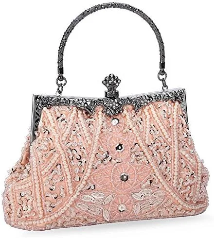 Bolso de estilo vintage con cuentas de lentejuelas bolso de noche de fiesta de boda bolso de embrague de diamantes de imitación