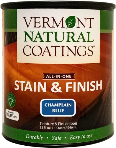 Vermont Natural Coatings PolyWhey Stain & Finish - Champlain Blue - Cuarto de galón