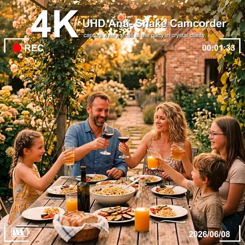 Miniatura 2 de Cámara de video 4K 48MP Vlogging para YouTube con zoom digital de 18 aumentos, pantalla LCD de 3.0" con rotación de 270°, cámara grabadora