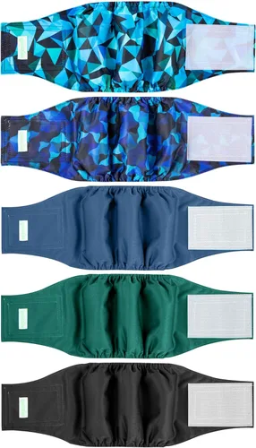 Miniatura 16 de wegreeco Pañales para perros pequeños machos, bandas reutilizables para el vientre para perros machos, pañales lavables para cachorros machos
