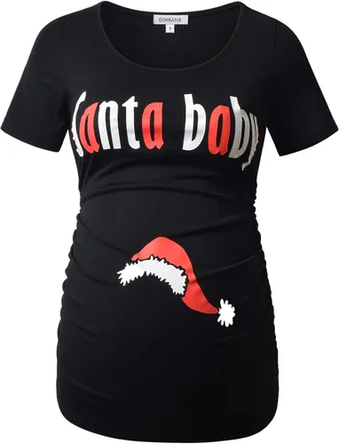 Miniatura 192 de GINKANA Blusas de maternidad de manga corta, diseño floral, fruncido, casual, para mamá, para embarazo