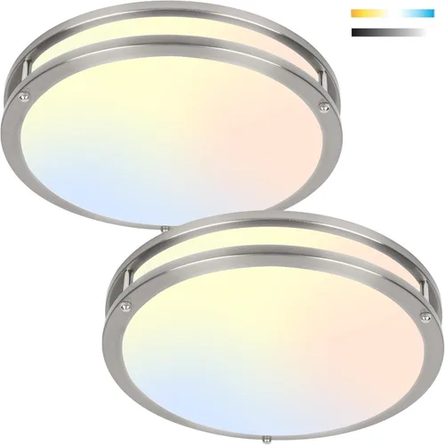 Miniatura 7 de Paquete de 2 lámparas de techo de 13 pulgadas y 36 W, luces de montaje empotrado 5CCT 2700K 3000K 4000K 5000K 6500K, regulables cerca del techo
