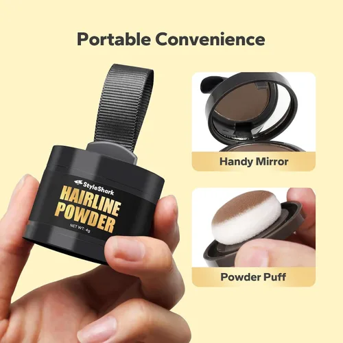 Miniatura 4 de Polvo de línea capilar – a prueba de manchas para cabello fino, color a prueba de sudor para mujeres y hombres (marrón oscuro)