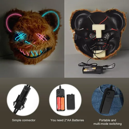 Miniatura 2 de Halloween Scary Face Mask, Easter Bear/Rabbit Mask, Easter Toys, Horror Costume Parties, Cosplay Accessories Mask Máscara de oso