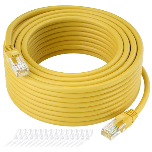 Miniatura 7 de Cable Ethernet Cat5e de 100 pies, cable largo de Internet Cat 5e, cable de conexión sin enganches, flexible, red, LAN, PoE, conector RJ45 estándar