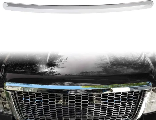 Miniatura 9 de ECOTRIC Moldura para capó de camión compatible con GMC Sierra 1500 2500HD 3500HD 2007-2013 Reemplazo para GM1235109 10385156 (sin rejilla cromada)