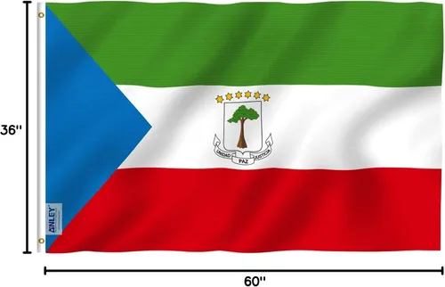 Miniatura 8 de Anley Fly Breeze - Bandera de Guinea Ecuatorial de 3 x 5 pies, color vivo y a prueba de decoloración, cabecera de lona y doble costura, banderas