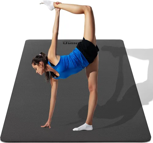 UMINEUX Tapete de yoga grande para hombres y mujeres de 1/4 y 2/5 pulgadas, extra grueso, TPE para entrenamiento en casa, gimnasio, antideslizante,