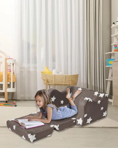 Miniatura 8 de KokoSelene Sofá para Niños Pequeños, Sofá para Niños Pequeños Plegable, Sofá Convertible 2 en 1 para Niños a Cama Tumbona para Niñas y Niños, Ideal