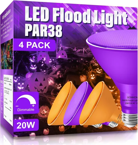 Miniatura 15 de Gonhom PAR38 - Luces de inundación para exteriores, bombillas LED regulables, 20 W (equivalente a 200 W), base E26, porche al aire libre, Rojo