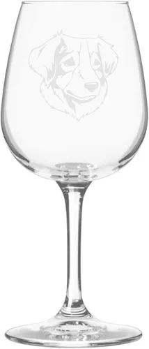 Miniatura 187 de Copa de vino de 12.75 onzas con diseño de perro grabado