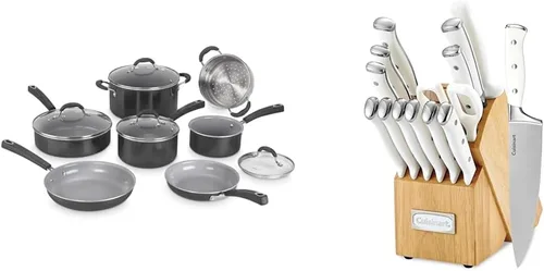 Miniatura 8 de Cuisinart 54C-11R Ceramica XT - Juego de utensilios de cocina antiadherentes, 11 piezas, color rojo y acero inoxidable Rojo con interior gris