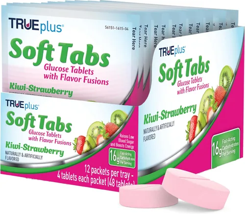Miniatura 9 de TRUEplus Soft Tabs Tabletas de glucosa, masticables, sabor Cherry Pop, 0.64 onzas de carbohidratos de acción rápida, sin grasa, sin gluten, Boost
