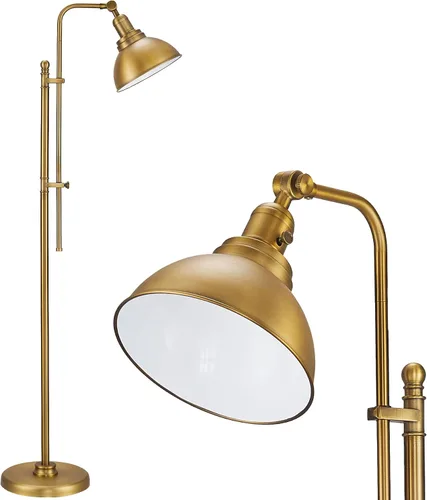Miniatura 10 de VONLUCE Lámpara de pie para sala de estar, lámpara de pie industrial alta de 65 pulgadas, altura y cabezal ajustables, lámpara de lectura de pie