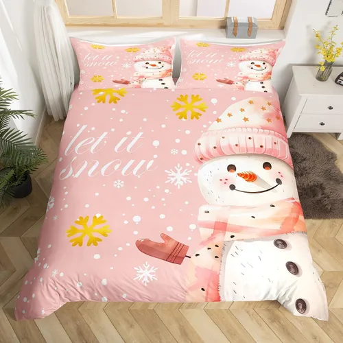 Miniatura 9 de Manfei Juego de funda de edredón de gnomos lindos tamaño matrimonial, funda de edredón con 2 fundas de almohada, juego de ropa de cama temática