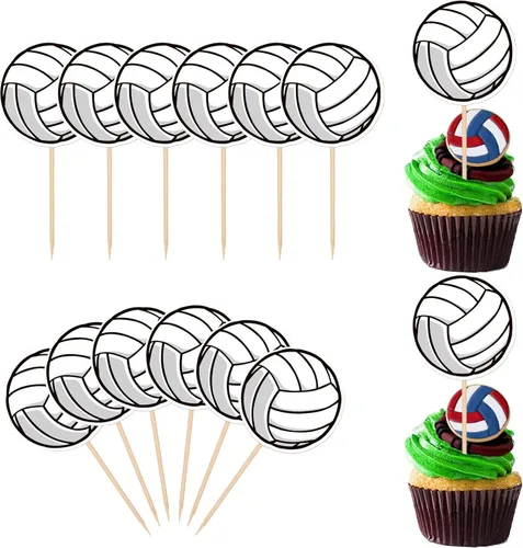 Miniatura 11 de Rsstarxi Paquete de 40 adornos de béisbol para cupcakes con temática de pelota deportiva, para decoración de pasteles de baby shower, temática