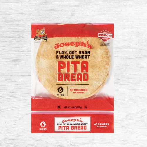 Miniatura 5 de Pita de lino 3 paquetes - Joseph's Pan de pita económico de 3 paquetes, avena con salvado de lino y trigo integral, 7g de carbohidratos por porción