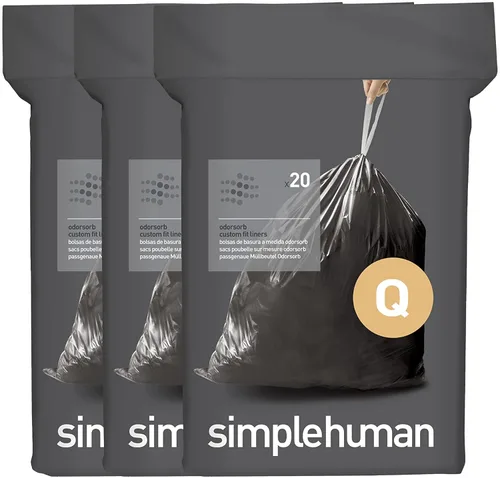 Miniatura 47 de simplehuman Forro para bote de basura de ajuste personalizado, 45 litros/12 galones, 20 unidades (paquete de 2)
