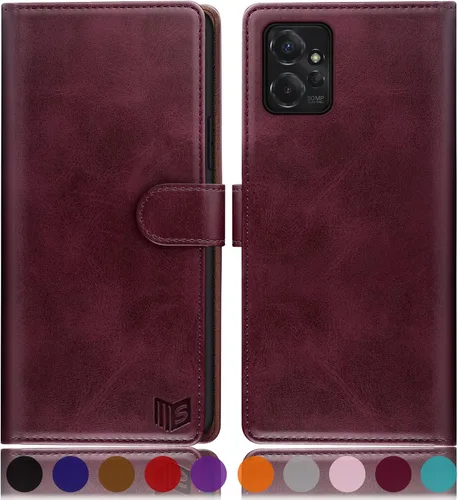 Miniatura 11 de SUANPOT Funda tipo cartera para Motorola (Moto G Power 2023) 【Bloqueo RFID】 Soporte para tarjetas de crédito, funda de piel sintética con tapa