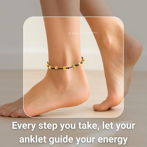 Miniatura 101 de Amazing Gemstone Crystal Anklet Ankle Bracelets for Women - Waterproof Beaded Healing Crystal Anklets, Plus Size Chakra Gemstone Bead Anklet