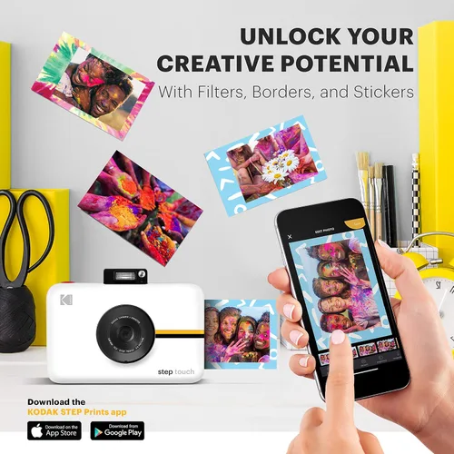 Miniatura 5 de Kodak Step Touch Cámara digital de 13 MP e impresora instantánea con pantalla táctil LCD de 3.5, video HD de 1080p - Suite de edición, Bluetooth