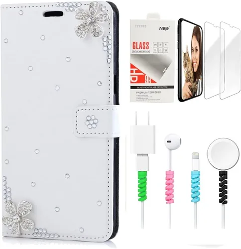 Miniatura 10 de Bling SSBLDwSPCPSeries-15 - Funda de piel con tapa y protector de pantalla y cable