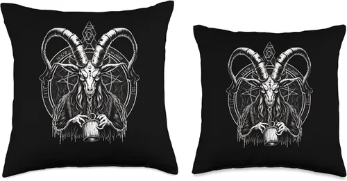 Miniatura 3 de Demon Baphomet Witchcraft Gift Demon Baphomet - Almohada gótica y de brujería oculta, 16 x 16 pulgadas, multicolor